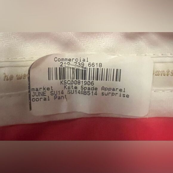 Kate Spade June Surprise Coral Pants Trousers Sz 4 Cropped Mid Rise Pockets - Picture 12 of 12